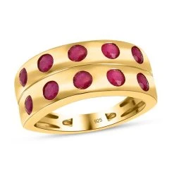 AA Afrikanischer Rubin (Fissure Gefüllt) Ring, 925 Silber Gelbgold Vermeil, (Größe 18.00) Ca. 1.63 Ct -Schmuck Shoplc 7533922 3