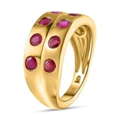 AA Afrikanischer Rubin (Fissure Gefüllt) Ring, 925 Silber Gelbgold Vermeil, (Größe 18.00) Ca. 1.63 Ct -Schmuck Shoplc 7533922 4