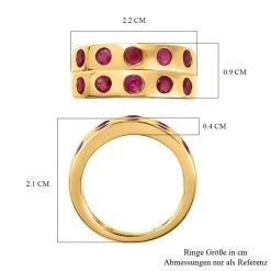 AA Afrikanischer Rubin (Fissure Gefüllt) Ring, 925 Silber Gelbgold Vermeil, (Größe 18.00) Ca. 1.63 Ct -Schmuck Shoplc 7533922 6