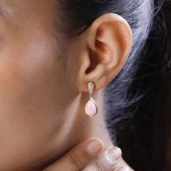 AA Rosa Opal Ohrringe 925 Silber Rosévergoldet Ca. 5.90 Ct -Schmuck Shoplc 7534439 2