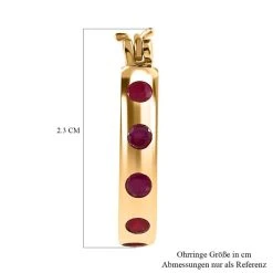 AA Afrikanischer Rubin (Fissure Gefüllt) Ohrringe 925 Silber Gelbgold Vermeil Ca. 1.63 Ct -Schmuck Shoplc 7534560 4