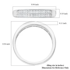 Weißer Diamant Ring, 925 Silber Platiniert, (Größe 17.00), Ca. 0.33 Ct -Schmuck Shoplc 7536047 5