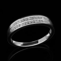 Weißer Diamant Ring, 925 Silber Platiniert, (Größe 17.00), Ca. 0.33 Ct -Schmuck Shoplc 7536048 1