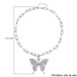 Weißer Kristall Halskette Ca. 50 Cm, Silberfarben -Schmuck Shoplc 7536438 4