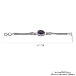 Royal Bali Kollektion- Afrikanisches Amethyst-Armband, 19cm, 925 Silber - 26,22 Ct. -Schmuck Shoplc 7536556 5