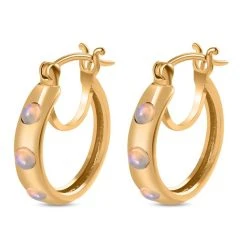 Natürlicher, äthiopischer Welo Opal Ohrringe, 925 Silber Vergoldet Ca. 0.52 Ct -Schmuck Shoplc 7536744 3