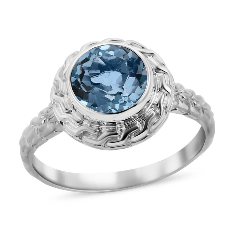 Royal Bali - Himmelblauer Topas Ring, 925 Silber (Größe 21.00) Ca. 3.54 Ct 3 Royal Bali - Himmelblauer Topas Ring, 925 Silber (Größe 21.00) Ca. 3.54 Ct