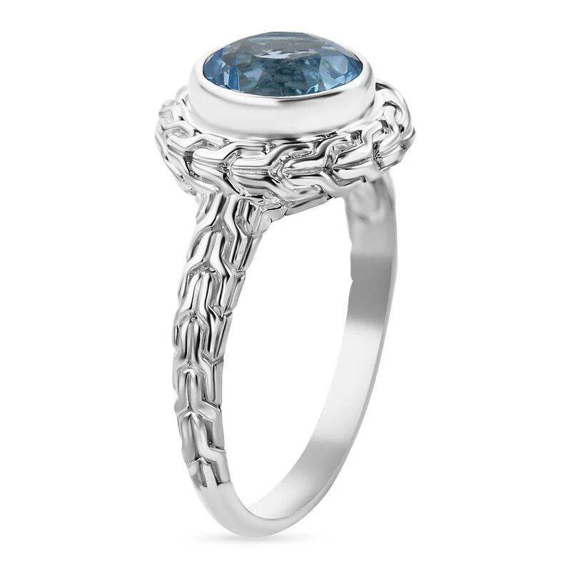 Royal Bali - Himmelblauer Topas Ring, 925 Silber (Größe 21.00) Ca. 3.54 Ct 5 Royal Bali - Himmelblauer Topas Ring, 925 Silber (Größe 21.00) Ca. 3.54 Ct – Bild 3