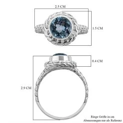 Royal Bali - Himmelblauer Topas Ring, 925 Silber (Größe 21.00) Ca. 3.54 Ct 13 Royal Bali - Himmelblauer Topas Ring, 925 Silber (Größe 21.00) Ca. 3.54 Ct -Schmuck Shoplc 7536853 5