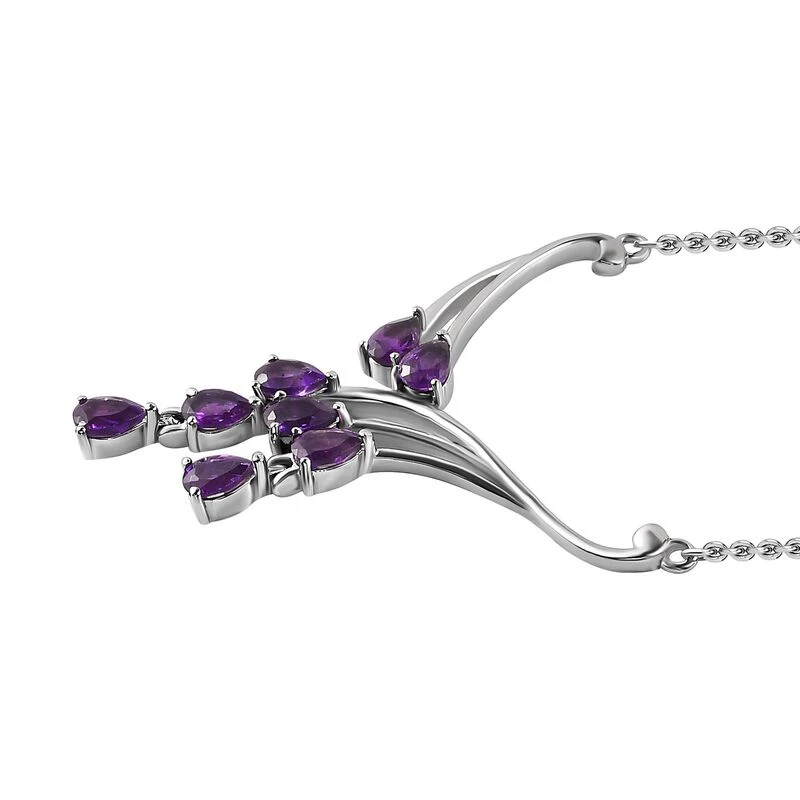 Afrikanischer Amethyst Halskette Ca. 45 Cm Edelstahl Ca. 3.62 Ct 6 Afrikanischer Amethyst Halskette Ca. 45 Cm Edelstahl Ca. 3.62 Ct – Bild 4