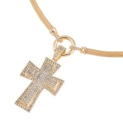 Kreuz Weiße Kristall Halskette, Ca. 50 Cm -Schmuck Shoplc 7537479 2