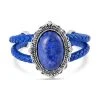 Lapislazuli Leder Armband, Ca. 19 Cm, Antik-silber-Plattierung, Ca. 7.00 Ct -Schmuck Shoplc 7537627