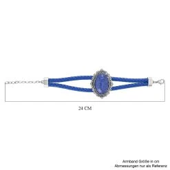 Lapislazuli Leder Armband, Ca. 19 Cm, Antik-silber-Plattierung, Ca. 7.00 Ct -Schmuck Shoplc 7537627 4