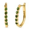 Natürliche Chromdiopsid Ohrringe, 925 Silber Vergoldet, Ca. 0.79 Ct -Schmuck Shoplc 7537808