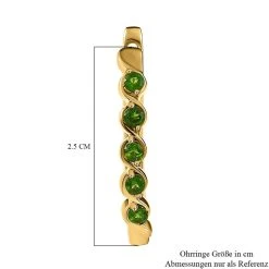 Natürliche Chromdiopsid Ohrringe, 925 Silber Vergoldet, Ca. 0.79 Ct -Schmuck Shoplc 7537808 5