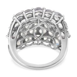 Premium Regenbogen Mondstein, Weißer Zirkon Ring, 925 Silber Platiniert, (Größe 17.00), Ca. 7.92 Ct -Schmuck Shoplc 7538730 5