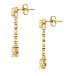 Natürlicher, äthiopischer Welo Opal, Weißer Zirkon Ohrringe, 925 Silber Vergoldet Ca. 1.52 Ct -Schmuck Shoplc 7539248 4