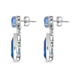 Karibik Quarz Ohrringe 925 Silber Platiniert Ca. 9.59 Ct -Schmuck Shoplc 7539311 3