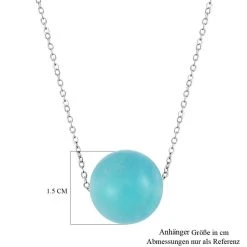 Amazonit Halskette, 15mm Kugel, Ca. 45 Cm, 925 Silber Rhodiniert, Ca. 18.50 Ct 13 Amazonit Halskette, 15mm Kugel, Ca. 45 Cm, 925 Silber Rhodiniert, Ca. 18.50 Ct -Schmuck Shoplc 7539342 5