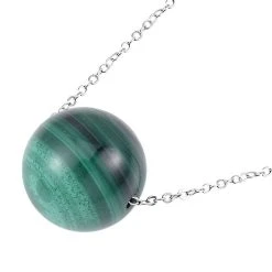 Malachit Halskette, Ca. 45 Cm, 925 Silber Rhodiniert, Ca. 18.50 Ct -Schmuck Shoplc 7539363 3