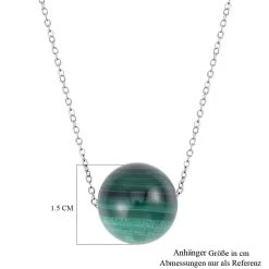 Malachit Halskette, Ca. 45 Cm, 925 Silber Rhodiniert, Ca. 18.50 Ct -Schmuck Shoplc 7539363 5