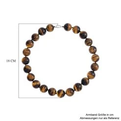 Gelbes Tigerauge Halskette (19-21 Mm), Ca. 50 Cm, 925 Silber Rhodiniert, Ca. 1250.00 Ct -Schmuck Shoplc 7539456 4