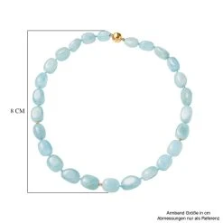 Aquamarin Halskette, Ca. 50 Cm, 925 Silber Vergoldet, Ca. 344.00 Ct -Schmuck Shoplc 7539508 3