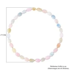 Beryll Halskette Ca. 50 Cm 925 Silber Vergoldet Ca. 344.00 Ct -Schmuck Shoplc 7539512 4