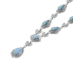 Royal Bali Kollektion- Larimar Halskette, 50 Cm, 925 Silber -31,86 Ct. -Schmuck Shoplc 7540136 4