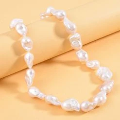 Exklusives Angebot - Premium Weiße Barockperle Halskette Ca. 50 Cm 585 Gelbgold -Schmuck Shoplc 7545061 1