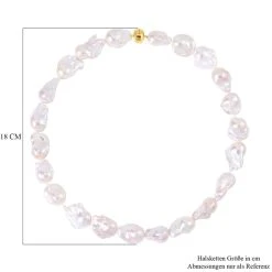 Exklusives Angebot - Premium Weiße Barockperle Halskette Ca. 50 Cm 585 Gelbgold -Schmuck Shoplc 7545061 4