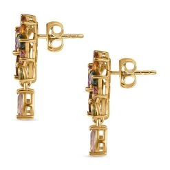 GP Italianische Garten Kollektion - Mehrfarbige-Turmalin Ohrringe, 925 Silber Gelbgold Vermeil, Ca. 4.02 Ct 11 GP Italianische Garten Kollektion - Mehrfarbige-Turmalin Ohrringe, 925 Silber Gelbgold Vermeil, Ca. 4.02 Ct -Schmuck Shoplc 7545110 3