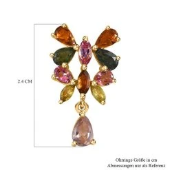 GP Italianische Garten Kollektion - Mehrfarbige-Turmalin Ohrringe, 925 Silber Gelbgold Vermeil, Ca. 4.02 Ct 13 GP Italianische Garten Kollektion - Mehrfarbige-Turmalin Ohrringe, 925 Silber Gelbgold Vermeil, Ca. 4.02 Ct -Schmuck Shoplc 7545110 5
