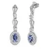 AAA Tansanit, Weißer Zirkon Ohrringe, 925 Silber Platiniert Ca. 0.95 Ct -Schmuck Shoplc 7545244