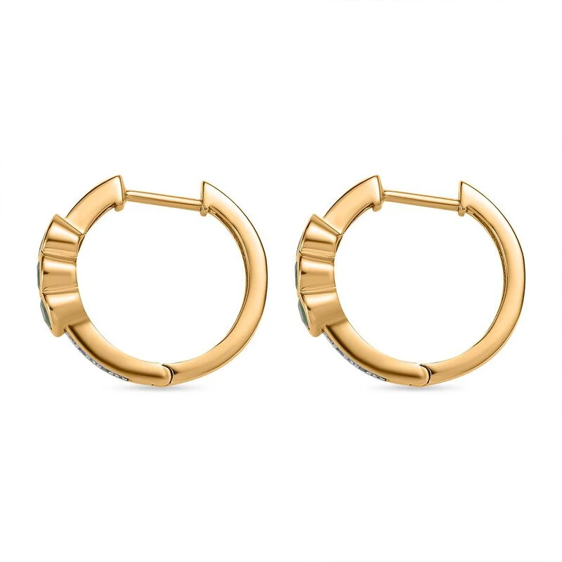 Kagem Sambischer Smaragd Ohrringe 925 Silber Gelbgold Vermeil Ca. 1.22 Ct 6 Kagem Sambischer Smaragd Ohrringe 925 Silber Gelbgold Vermeil Ca. 1.22 Ct – Bild 4