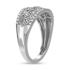 Weißer Diamant Ring, 925 Silber Platiniert (Größe 19.00) Ca. 0.20 Ct -Schmuck Shoplc 7547065 3