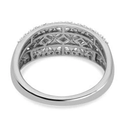 Weißer Diamant Ring, 925 Silber Platiniert (Größe 19.00) Ca. 0.20 Ct -Schmuck Shoplc 7547065 4