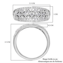 Weißer Diamant Ring, 925 Silber Platiniert (Größe 19.00) Ca. 0.20 Ct -Schmuck Shoplc 7547065 5