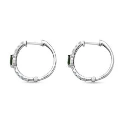 Natürlicher Chromdiopsid, Weißer Zirkon Ohrringe, 925 Silber Platiniert, Ca. 1.56 Ct -Schmuck Shoplc 7547240 3