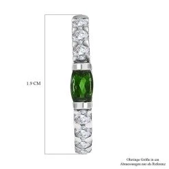 Natürlicher Chromdiopsid, Weißer Zirkon Ohrringe, 925 Silber Platiniert, Ca. 1.56 Ct -Schmuck Shoplc 7547240 4