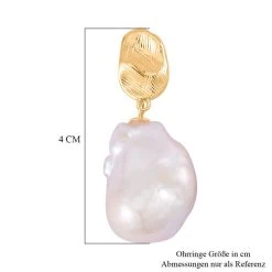 Weiße Barockperle Ohrringe, 925 Silber Vergoldet -Schmuck Shoplc 7548765 4