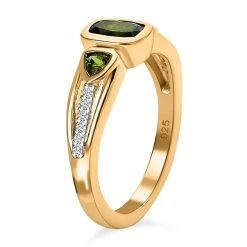 Natürlicher Chromdiopsid Ring, 925 Silber Vergoldet (Größe 21.00) Ca. 0.86 Ct -Schmuck Shoplc 7548942 4