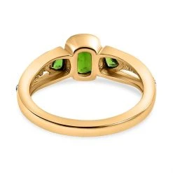 Natürlicher Chromdiopsid Ring, 925 Silber Vergoldet (Größe 21.00) Ca. 0.86 Ct -Schmuck Shoplc 7548942 5