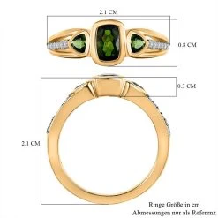 Natürlicher Chromdiopsid Ring, 925 Silber Vergoldet (Größe 21.00) Ca. 0.86 Ct -Schmuck Shoplc 7548942 6