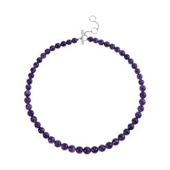 AAA Afrikanischer Amethyst, Roter Granat Halskette, Ca. 50 Cm 925 Silber Rhodiniert Ca. 330.09 Ct