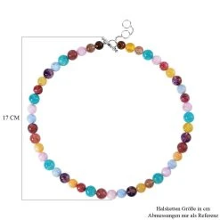 AAA Mehrfarbig Edelsteine, Roter Granat Halskette Ca. 50 Cm 925 Silber Rhodiniert Ca. 414.09 Ct -Schmuck Shoplc 7549396 4