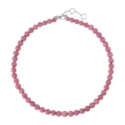 AAA Rhodochrosit, Roter Granat Halskette Ca. 50 Cm 925 Silber Rhodiniert Ca. 413.09 Ct