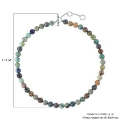 AAA Chrysokoll, Roter Granat Halskette Ca. 50 Cm 925 Silber Rhodiniert Ca. 388.09 Ct -Schmuck Shoplc 7549420 4