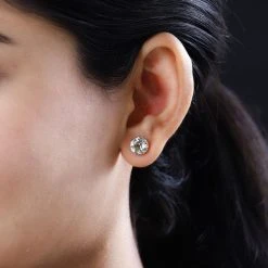 Prasiolith Ohrringe 925 Silber Gelbgold Vermeil Ca. 3.76 Ct -Schmuck Shoplc 7549449 2