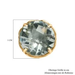 Prasiolith Ohrringe 925 Silber Gelbgold Vermeil Ca. 3.76 Ct -Schmuck Shoplc 7549449 5